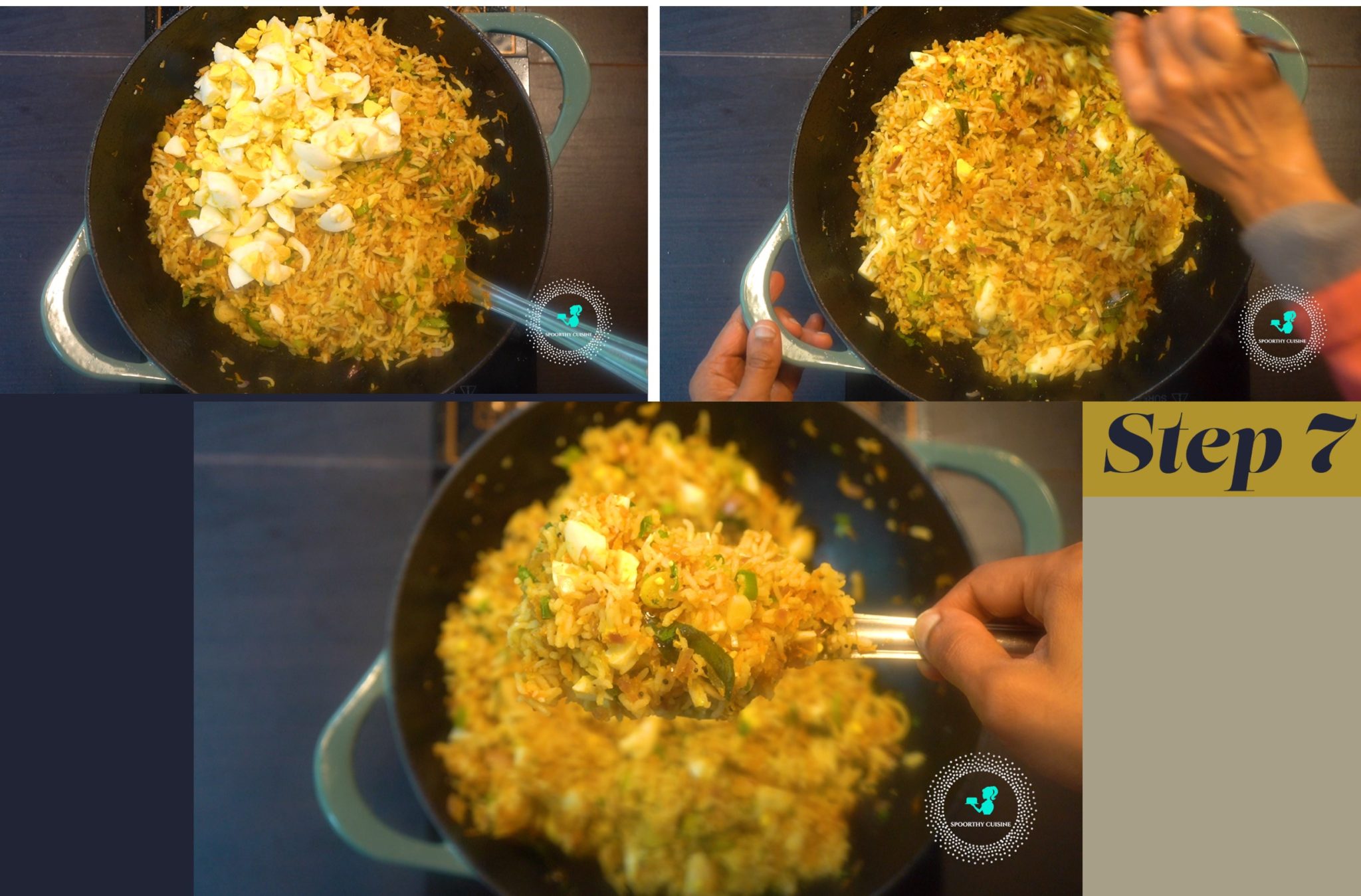 Boiled Egg Fried Rice | Easy Egg Fried Rice Recipe - Spoorthycuisine.com